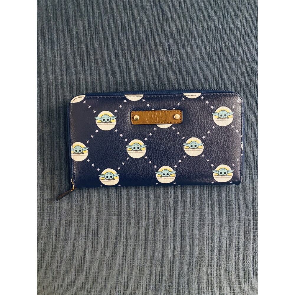 Disney star wars Mandalorian Baby Yoda Child Wallet Blue Grogu Allover print